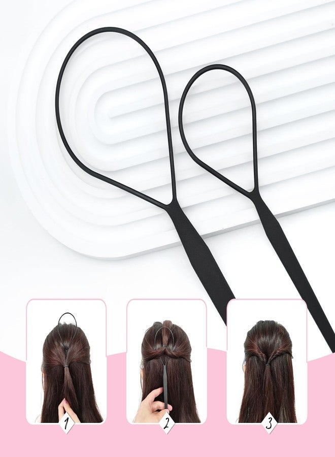 Quacc 3 PCS Hair Styling Tool Set Topsy Tail Hair Tools with Tail Comb (Black) - Image 4